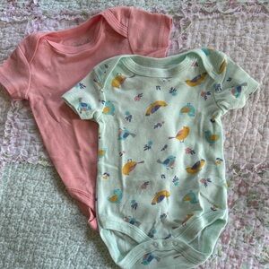 Rene Rofe Baby Pink and Mint Bodysuits